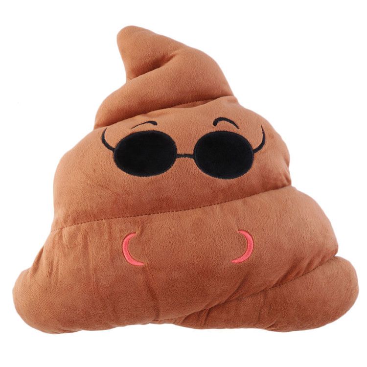 Подушка Emoji Smiling Poop Sunglasses