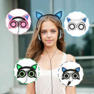 Наушники с ушками кошки, светящиеся Cat Ear Headphones - Наушники с ушками кошки, светящиеся Cat Ear Headphones