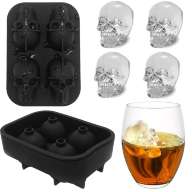 Силиконовая форма для льда &quot;Черепа&quot; 3D Skull Ice Mold, 4 черепа - Силиконовая форма для льда "Черепа" 3D Skull Ice Mold, 4 черепа